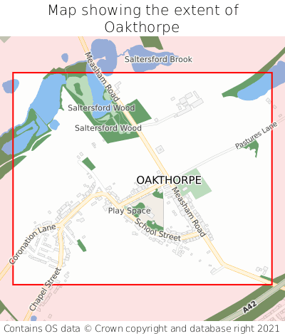 Map showing extent of Oakthorpe as bounding box