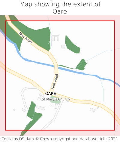 Map showing extent of Oare as bounding box