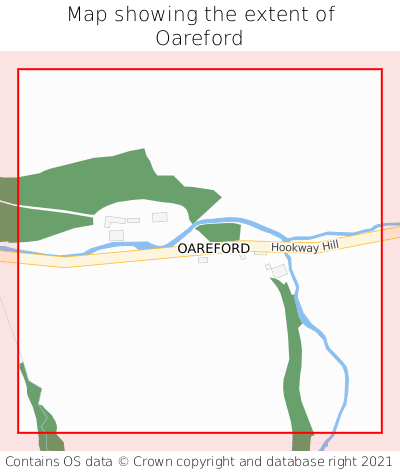 Map showing extent of Oareford as bounding box
