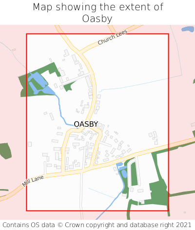 Map showing extent of Oasby as bounding box