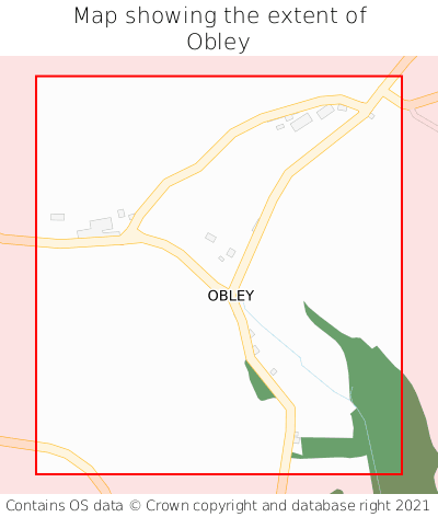 Map showing extent of Obley as bounding box