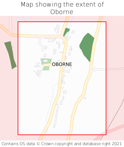 Map showing extent of Oborne as bounding box