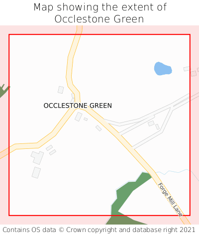 Map showing extent of Occlestone Green as bounding box