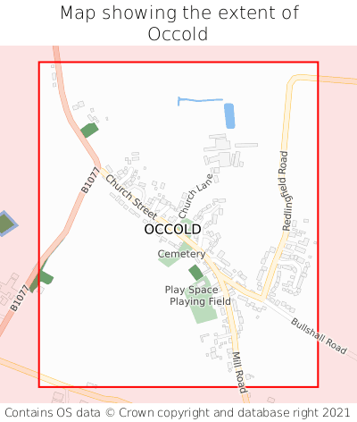 Map showing extent of Occold as bounding box