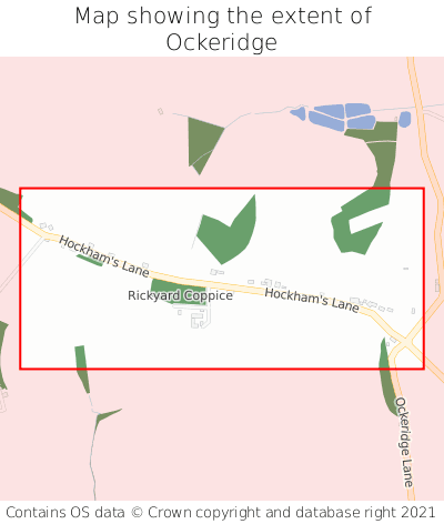 Map showing extent of Ockeridge as bounding box