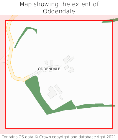Map showing extent of Oddendale as bounding box