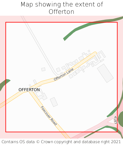 Map showing extent of Offerton as bounding box