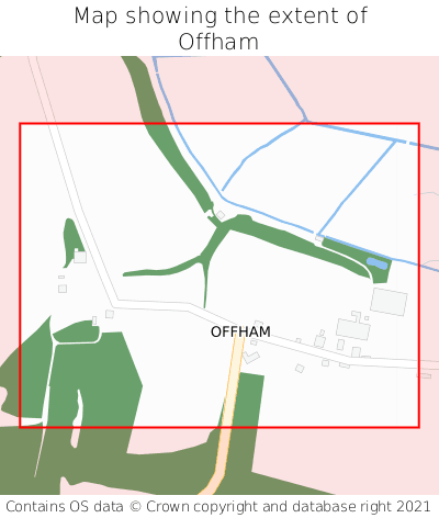 Map showing extent of Offham as bounding box