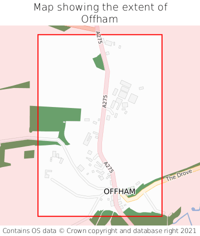Map showing extent of Offham as bounding box