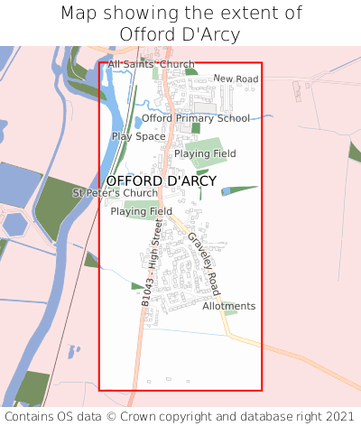 Map showing extent of Offord D'Arcy as bounding box