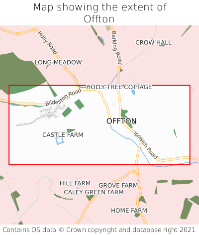 Map showing extent of Offton as bounding box