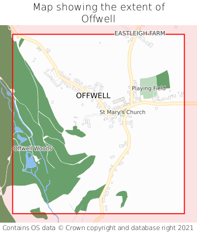 Map showing extent of Offwell as bounding box