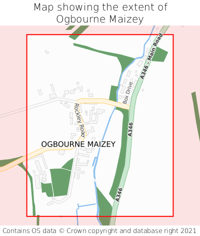 Map showing extent of Ogbourne Maizey as bounding box