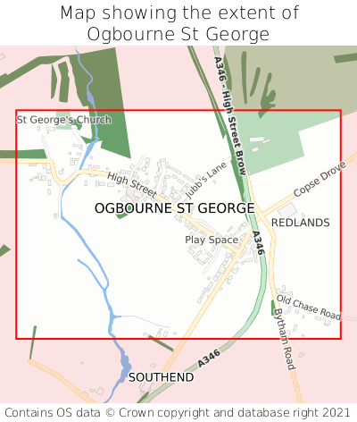 Map showing extent of Ogbourne St George as bounding box