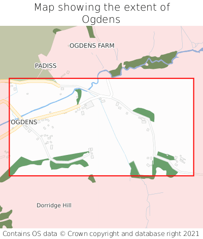 Map showing extent of Ogdens as bounding box