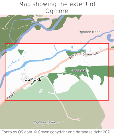 Map showing extent of Ogmore as bounding box