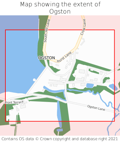Map showing extent of Ogston as bounding box