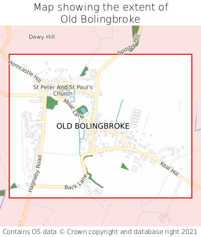 Map showing extent of Old Bolingbroke as bounding box