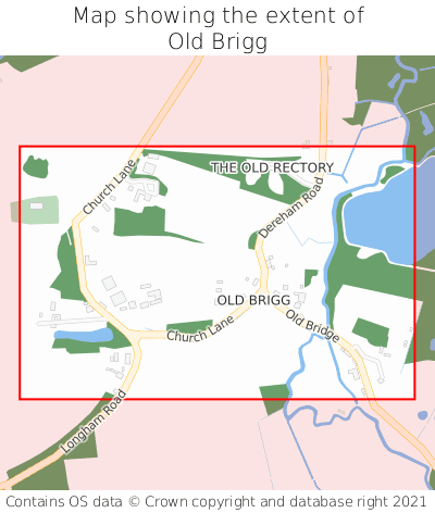 Map showing extent of Old Brigg as bounding box