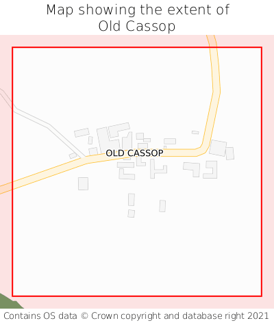 Map showing extent of Old Cassop as bounding box