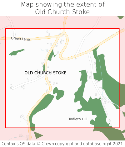 Map showing extent of Old Church Stoke as bounding box