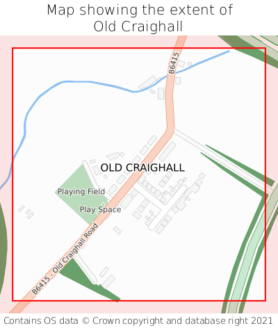 Map showing extent of Old Craighall as bounding box