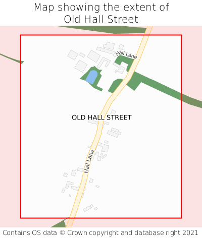 Map showing extent of Old Hall Street as bounding box