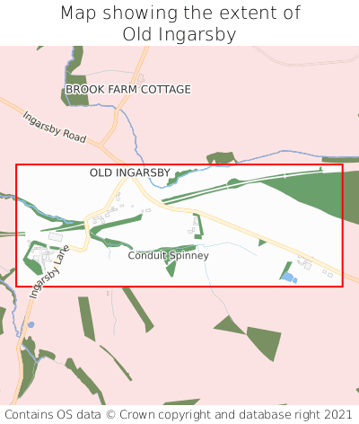 Map showing extent of Old Ingarsby as bounding box