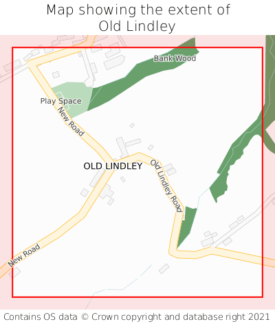 Map showing extent of Old Lindley as bounding box