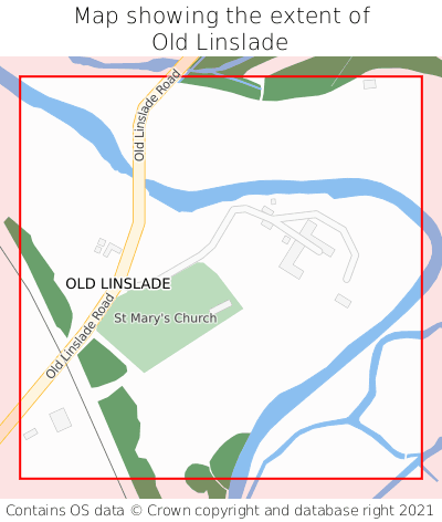 Map showing extent of Old Linslade as bounding box