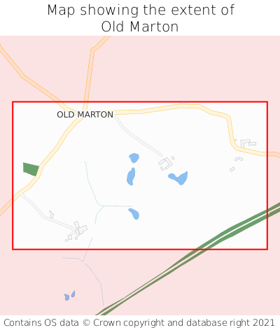 Map showing extent of Old Marton as bounding box