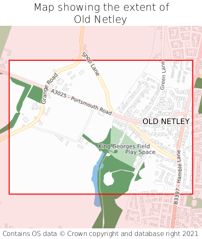 Map showing extent of Old Netley as bounding box