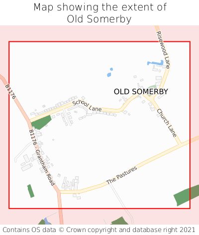 Map showing extent of Old Somerby as bounding box