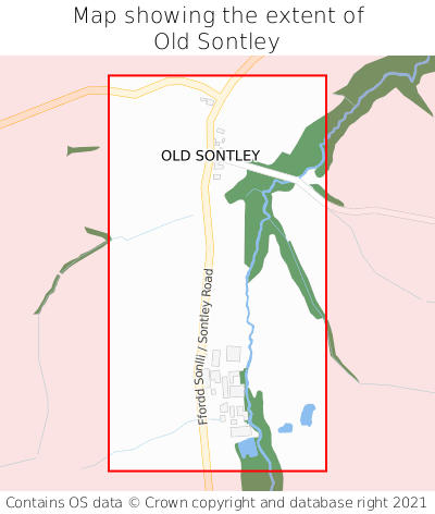 Map showing extent of Old Sontley as bounding box