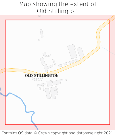 Map showing extent of Old Stillington as bounding box