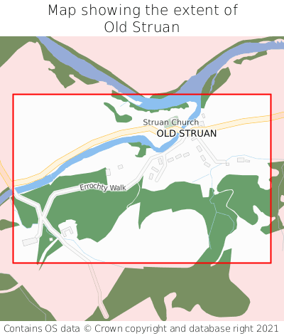 Map showing extent of Old Struan as bounding box