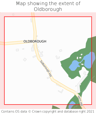 Map showing extent of Oldborough as bounding box
