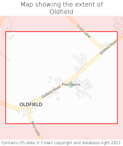Map showing extent of Oldfield as bounding box