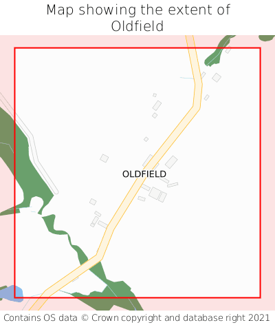 Map showing extent of Oldfield as bounding box