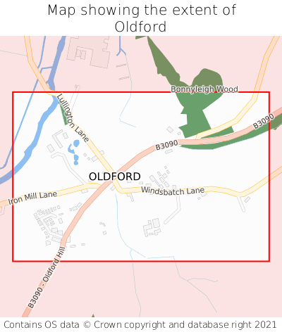 Map showing extent of Oldford as bounding box