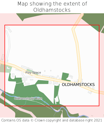 Map showing extent of Oldhamstocks as bounding box