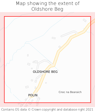 Map showing extent of Oldshore Beg as bounding box