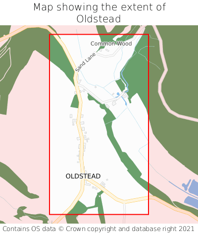 Map showing extent of Oldstead as bounding box