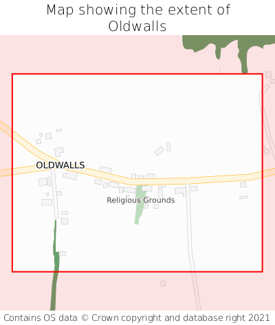 Map showing extent of Oldwalls as bounding box