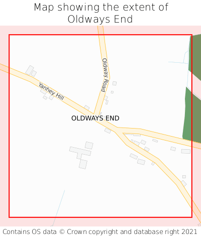 Map showing extent of Oldways End as bounding box