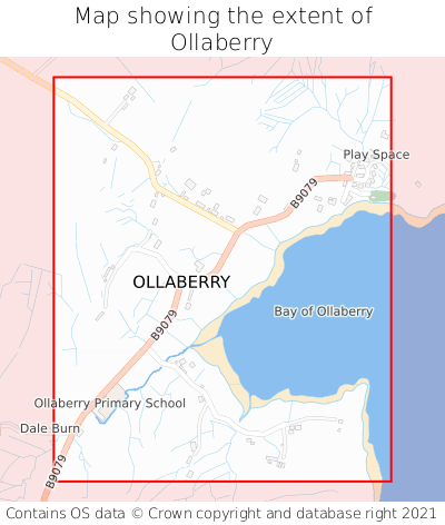 Map showing extent of Ollaberry as bounding box