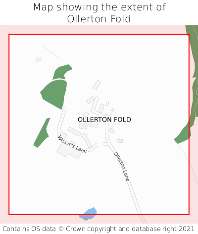 Map showing extent of Ollerton Fold as bounding box