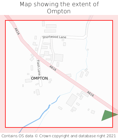 Map showing extent of Ompton as bounding box