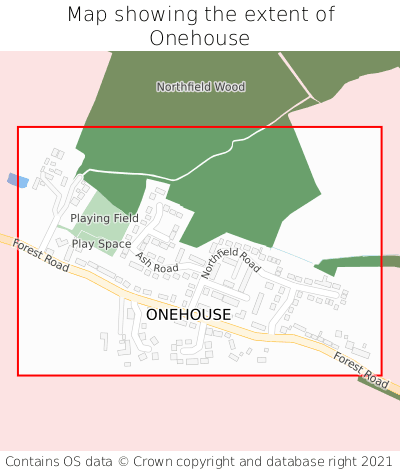 Map showing extent of Onehouse as bounding box
