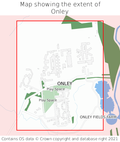 Map showing extent of Onley as bounding box
